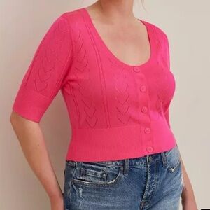 Torrid Vibrant Pink Button-Up Cardigan